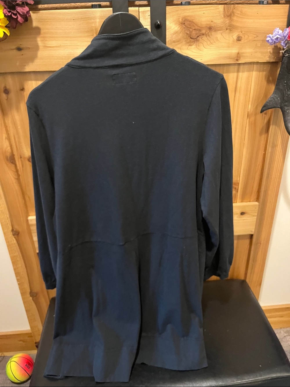 Iridium Classic Black Button-Front Tunic with Stand Collar and Pockets - Picture 9 of 12
